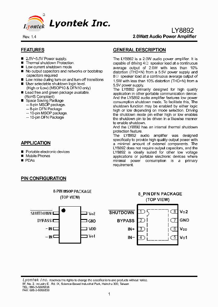 LY8892_4770307.PDF Datasheet