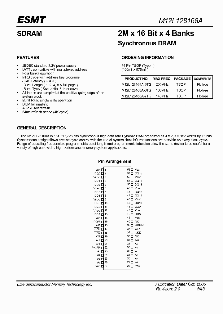M12L128168A-5TG_4615781.PDF Datasheet
