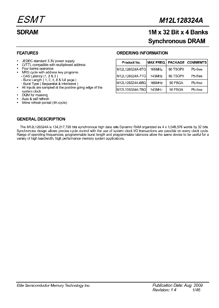 M12L128324A09_4547697.PDF Datasheet