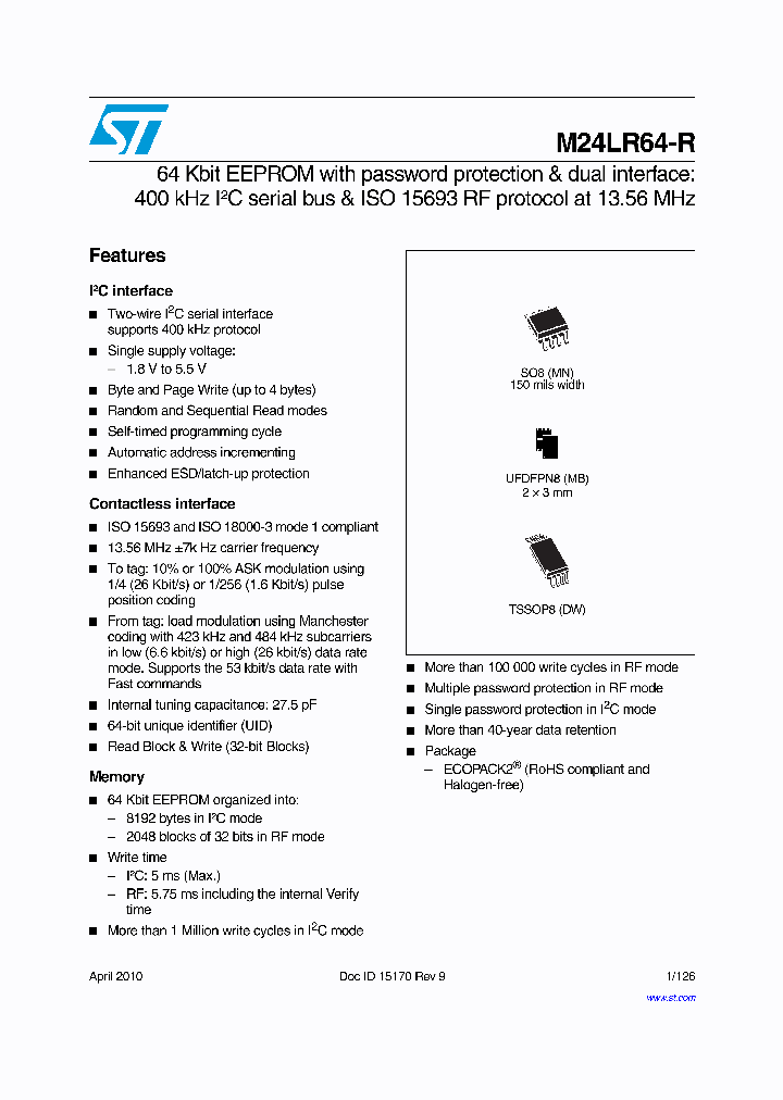 M24LR64-R1004_4595442.PDF Datasheet