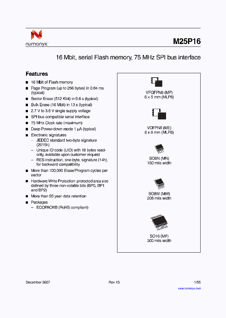 M25P16-VMF6_4168826.PDF Datasheet