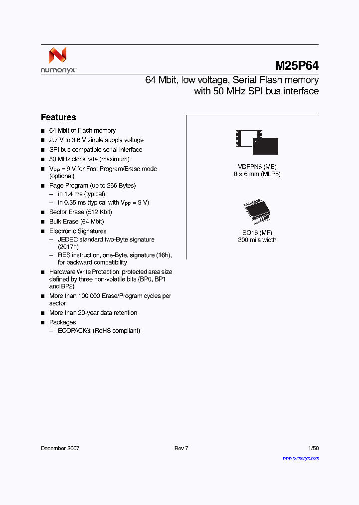 M25P64-VME6G_4276201.PDF Datasheet