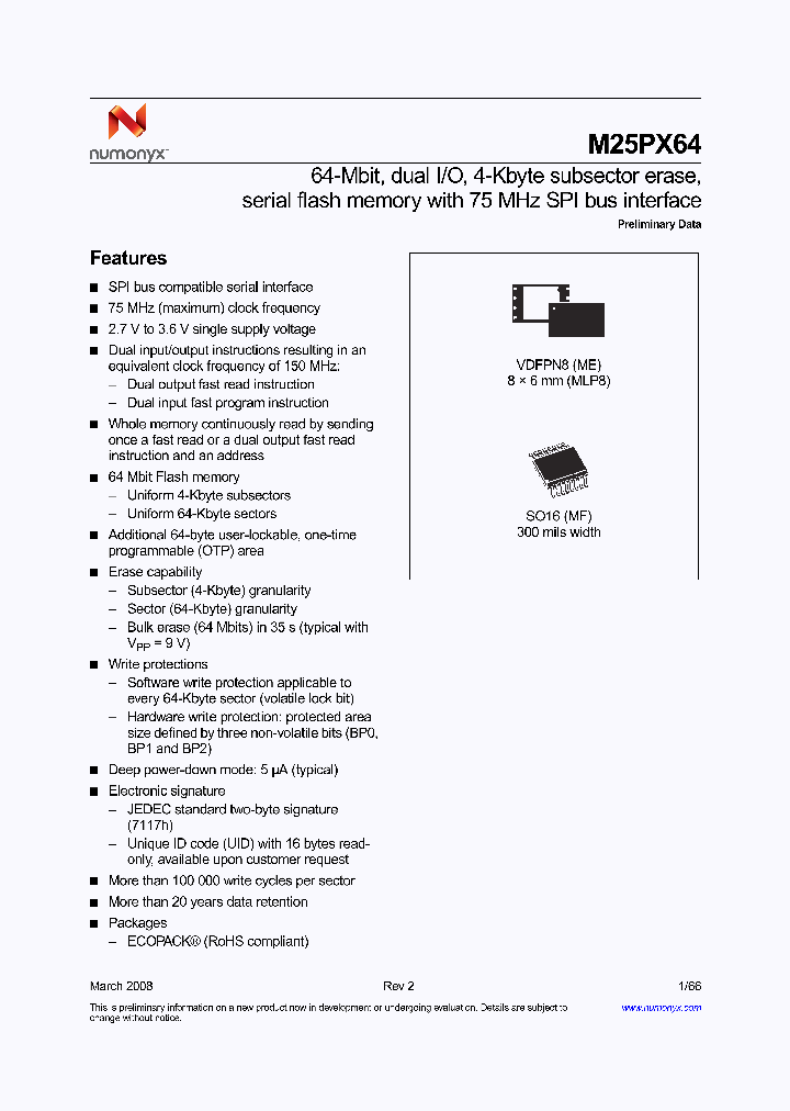 M25PX64-STVME6E_4395267.PDF Datasheet