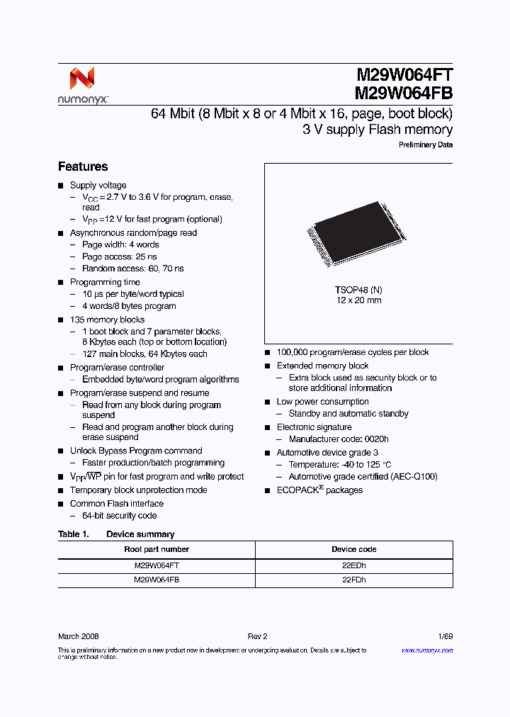 M29W064FB90N3E_4719537.PDF Datasheet