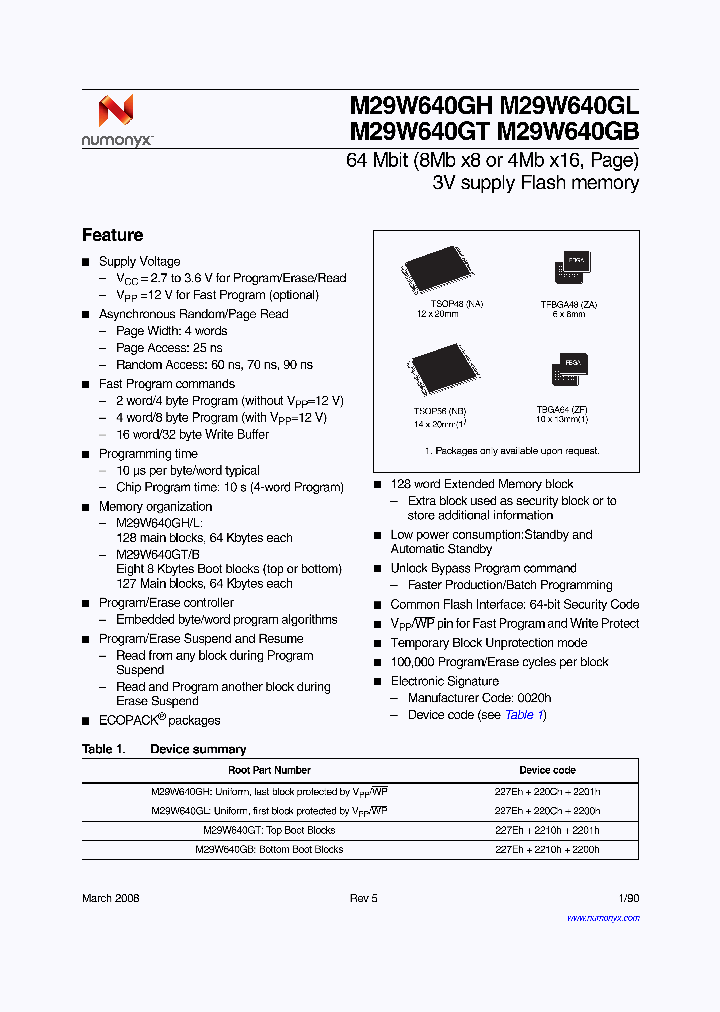 M29W640GT70NB6E_4749126.PDF Datasheet