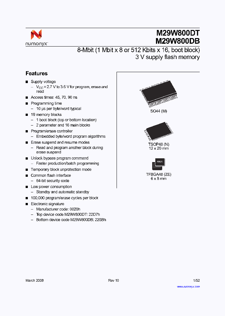 M29W800DB45N1E_4728702.PDF Datasheet