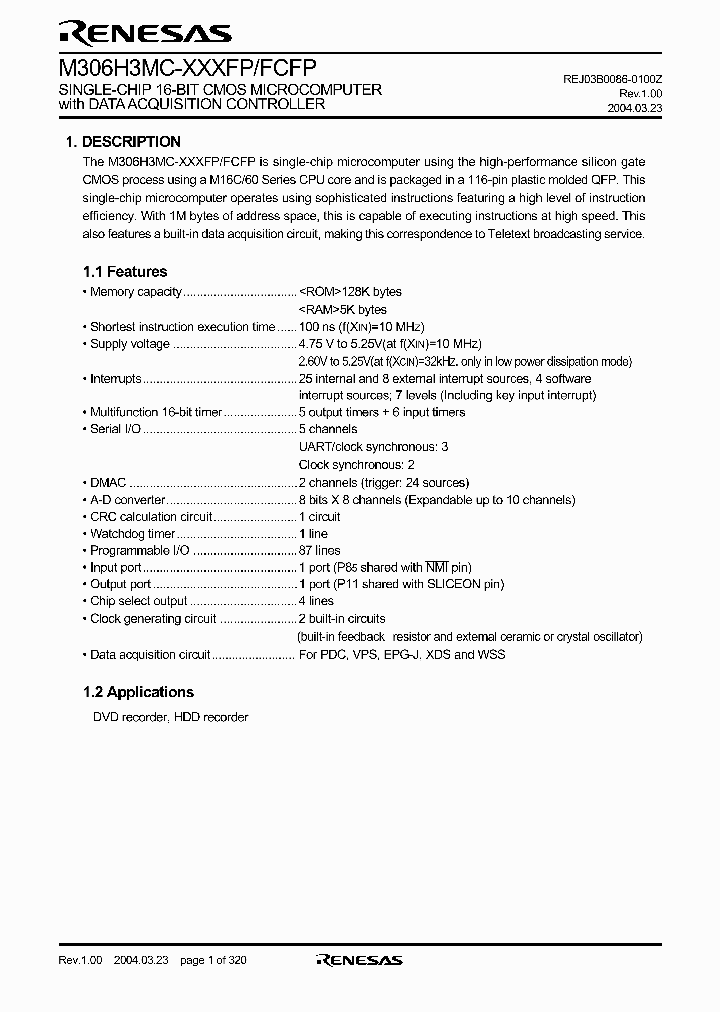 M306H3FCFP_4306594.PDF Datasheet