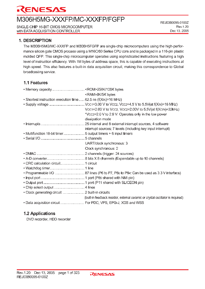 M306H5FGFP_4504149.PDF Datasheet