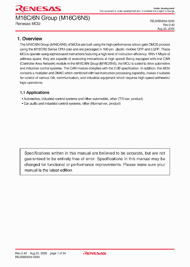 M306N5MCV-XXXFP_4235587.PDF Datasheet