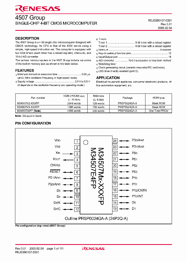 M34507E4FP_4264185.PDF Datasheet