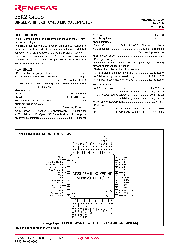 M38K25FEL-XXXFP_4459522.PDF Datasheet