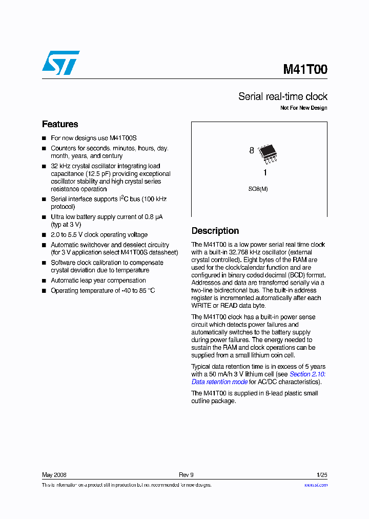 M41T00M6E_4329694.PDF Datasheet
