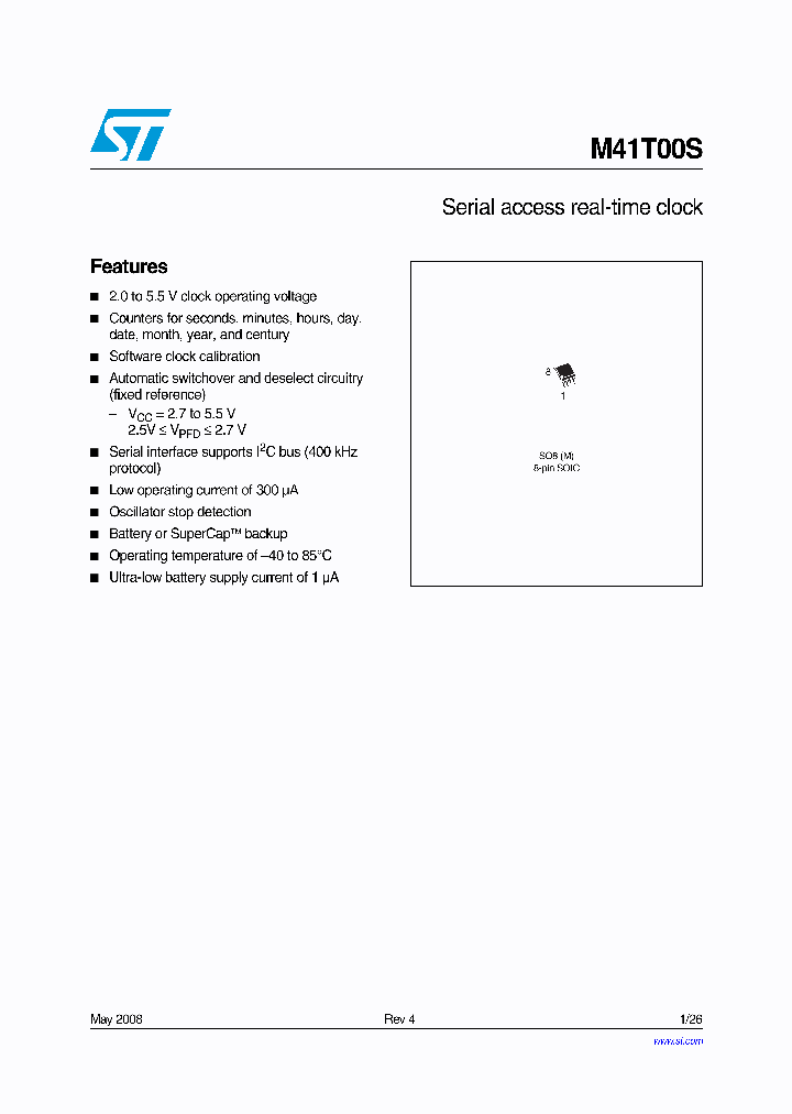 M41T00SM6E_4329697.PDF Datasheet