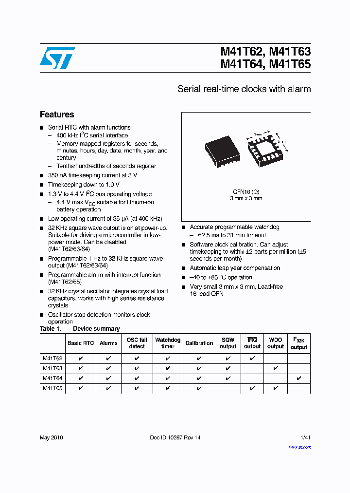 M41T63Q6F_4744499.PDF Datasheet