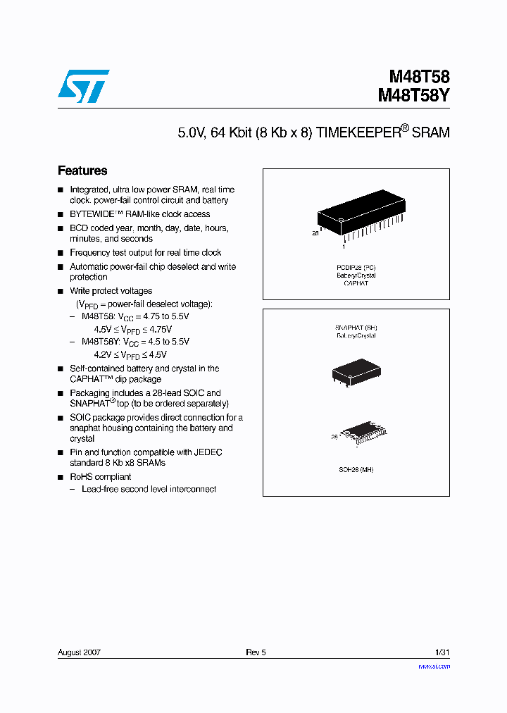 M48T5807_4806061.PDF Datasheet