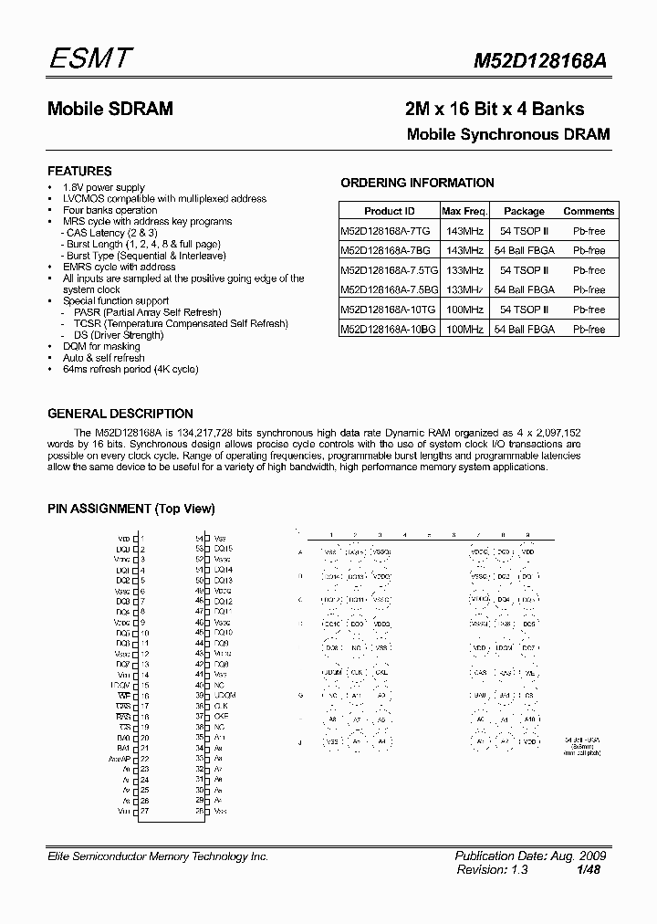 M52D128168A-7BG_4528122.PDF Datasheet