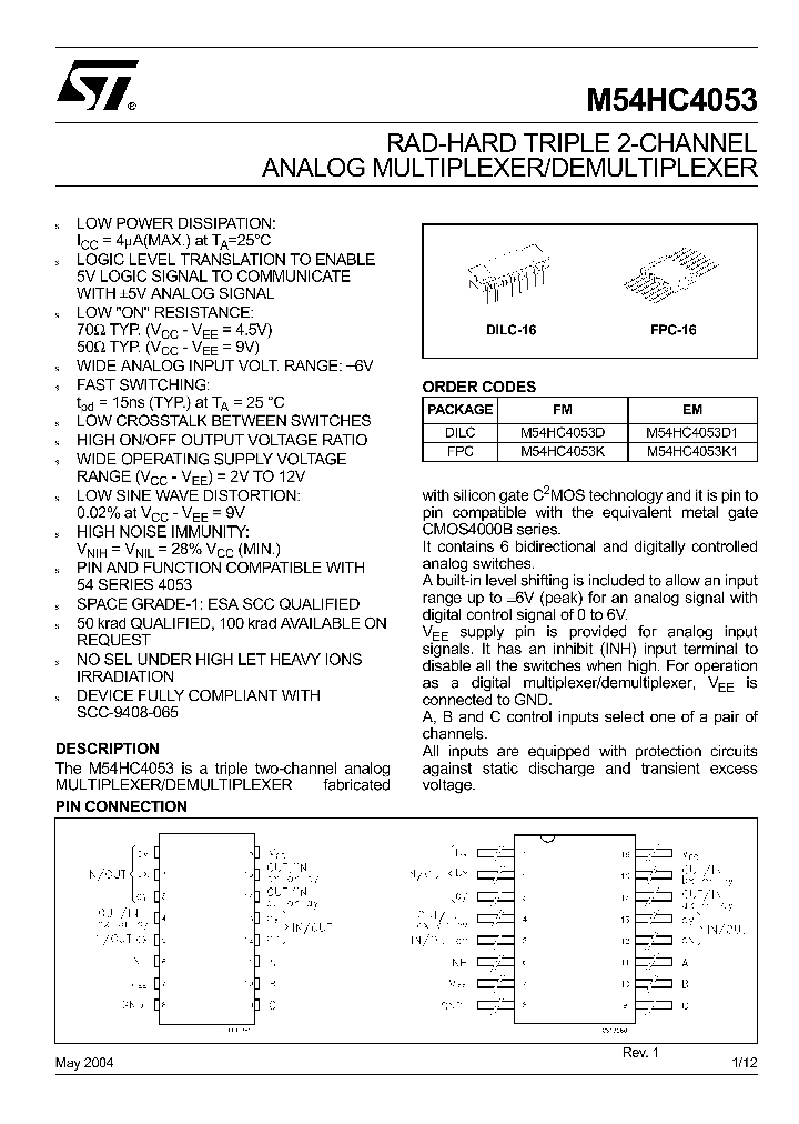 M54HC4053D_4354407.PDF Datasheet