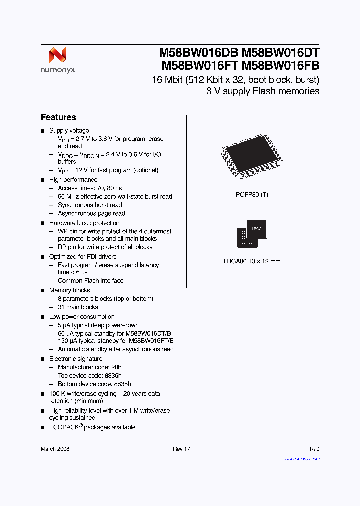 M58BW016DT7T3FF_4671595.PDF Datasheet
