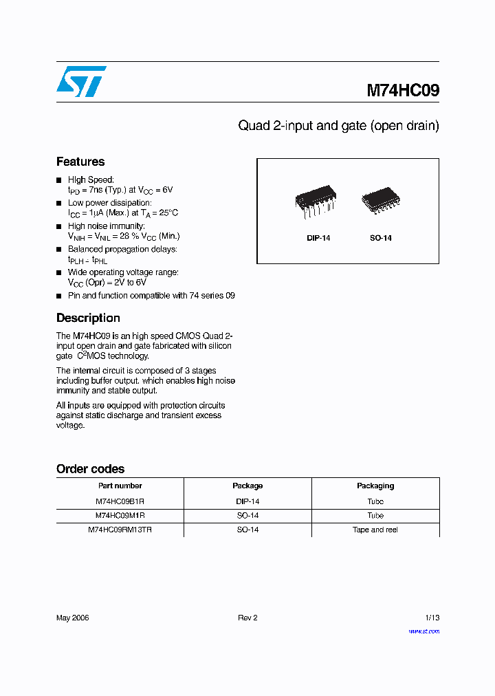 M74HC0906_4287952.PDF Datasheet