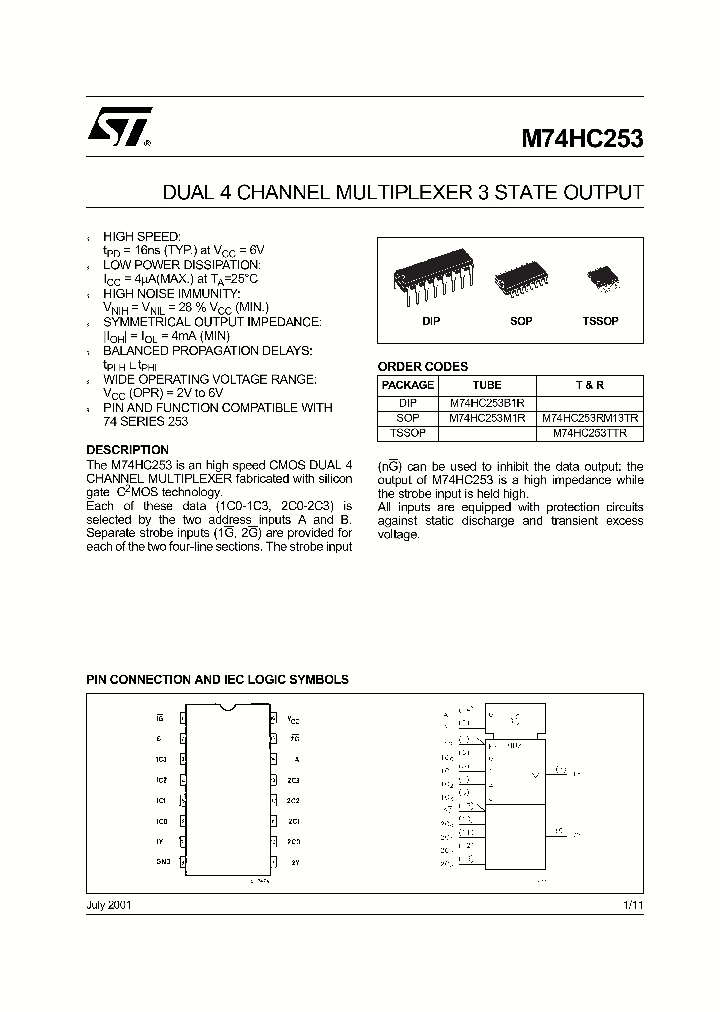 M74HC253RM13TR_4276656.PDF Datasheet