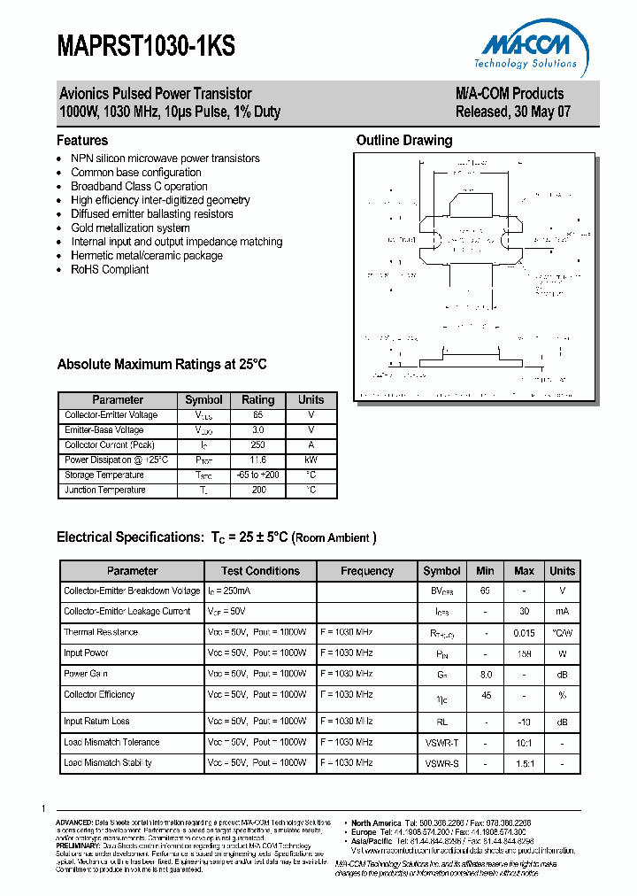 MAPRST1030-1KS_4584192.PDF Datasheet
