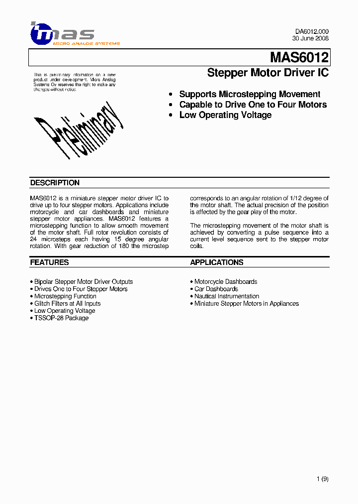 MAS6012_4543601.PDF Datasheet