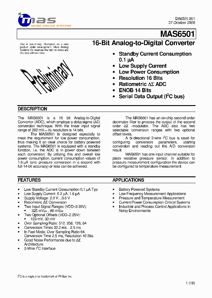 MAS6501BA1ST206_4623038.PDF Datasheet