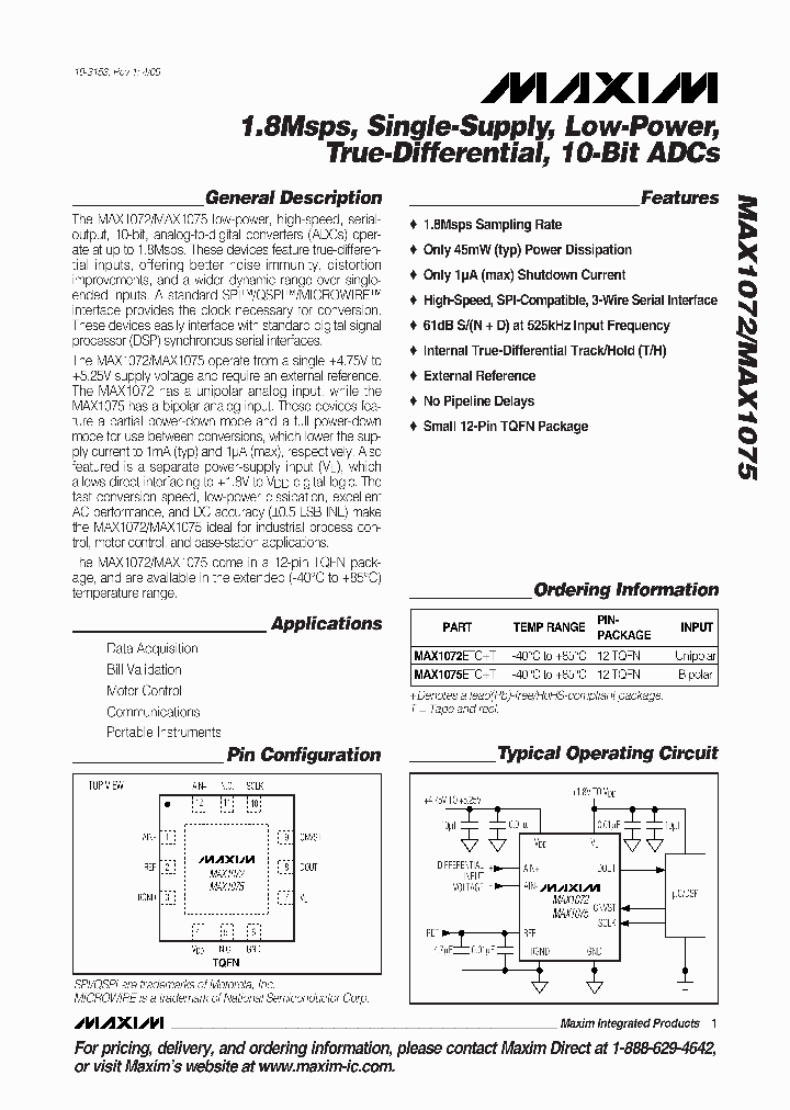 MAX1072ETCT_4468549.PDF Datasheet