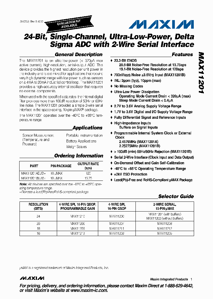 MAX11201AEUB_4871673.PDF Datasheet