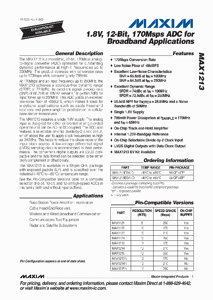 MAX1213EGKD_4892830.PDF Datasheet