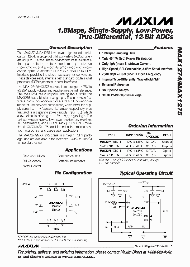 MAX1274AETCT_4468554.PDF Datasheet