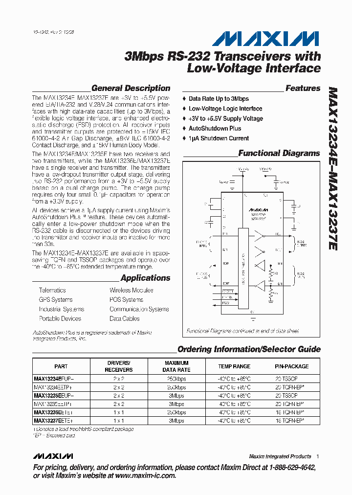 MAX13234EEUP_4292427.PDF Datasheet