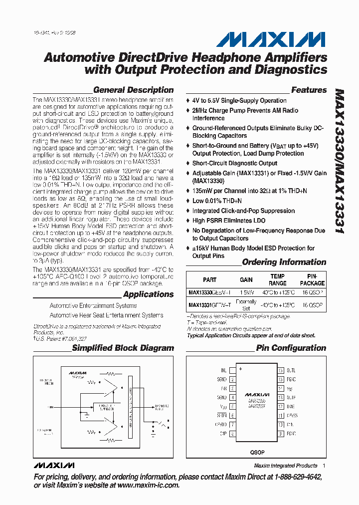 MAX13330GEEVT_4421591.PDF Datasheet