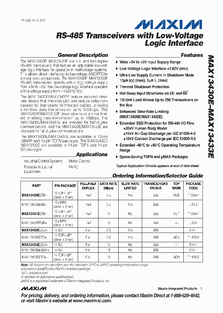 MAX13433EESDV_4633980.PDF Datasheet
