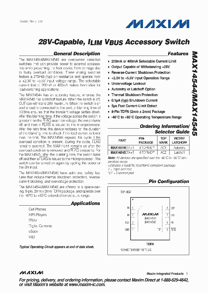 MAX14544ETAT_4529997.PDF Datasheet