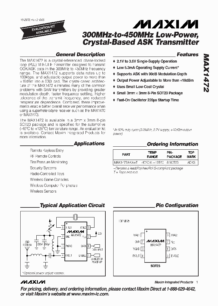 MAX1472AKAT_4536492.PDF Datasheet
