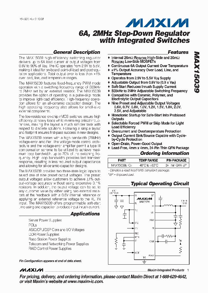 MAX15039ETG_4356271.PDF Datasheet