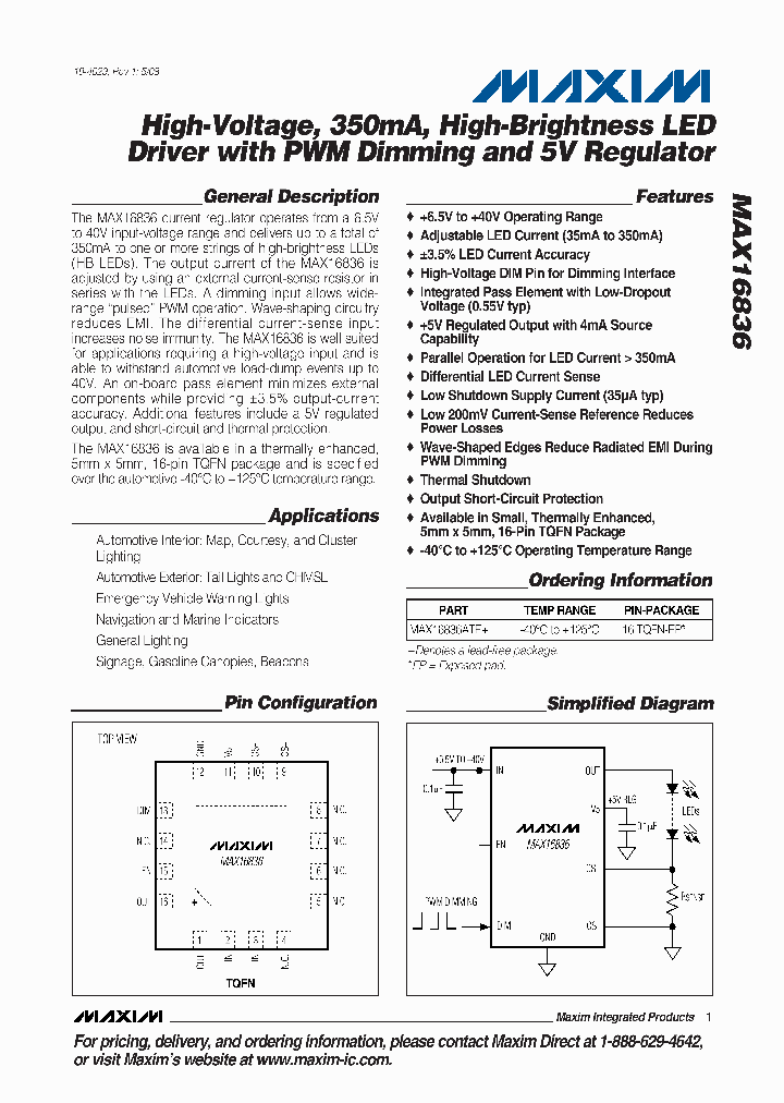 MAX16836ATE_4220575.PDF Datasheet