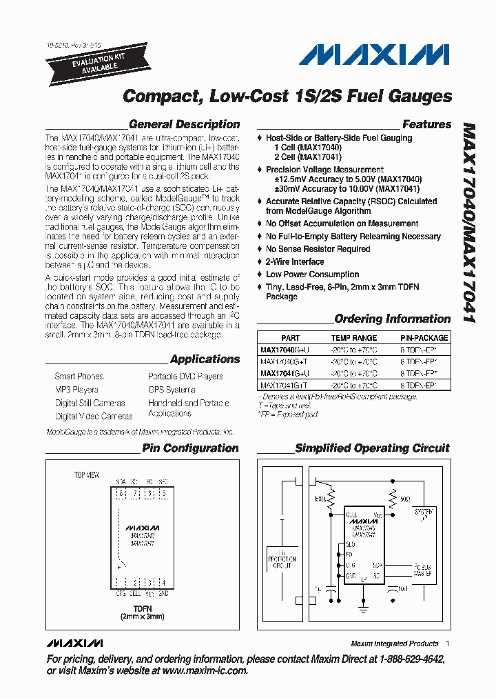 MAX17041GT_4630638.PDF Datasheet