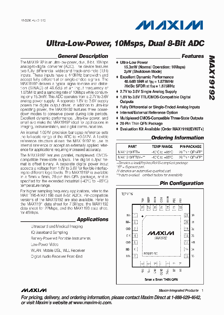 MAX19192ETI_4879547.PDF Datasheet