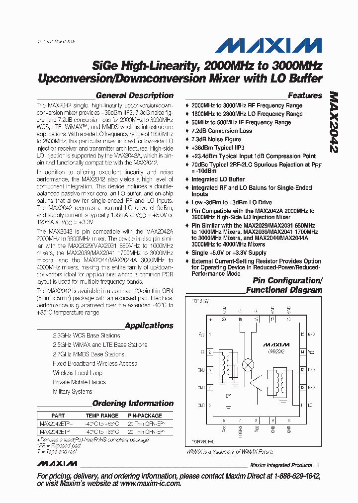MAX2042ETP_4897508.PDF Datasheet