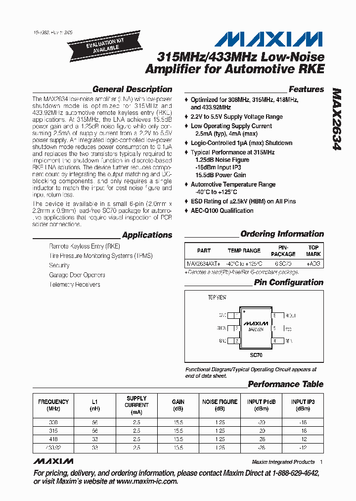 MAX2634AXT_4573858.PDF Datasheet