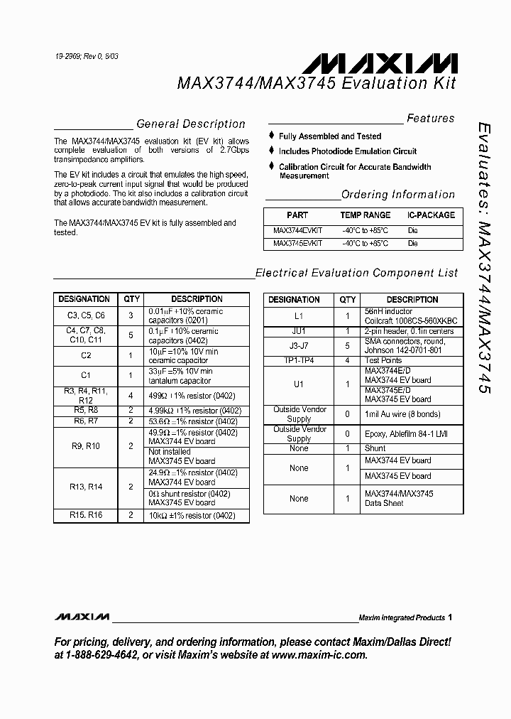 MAX3744EVKIT_4195834.PDF Datasheet