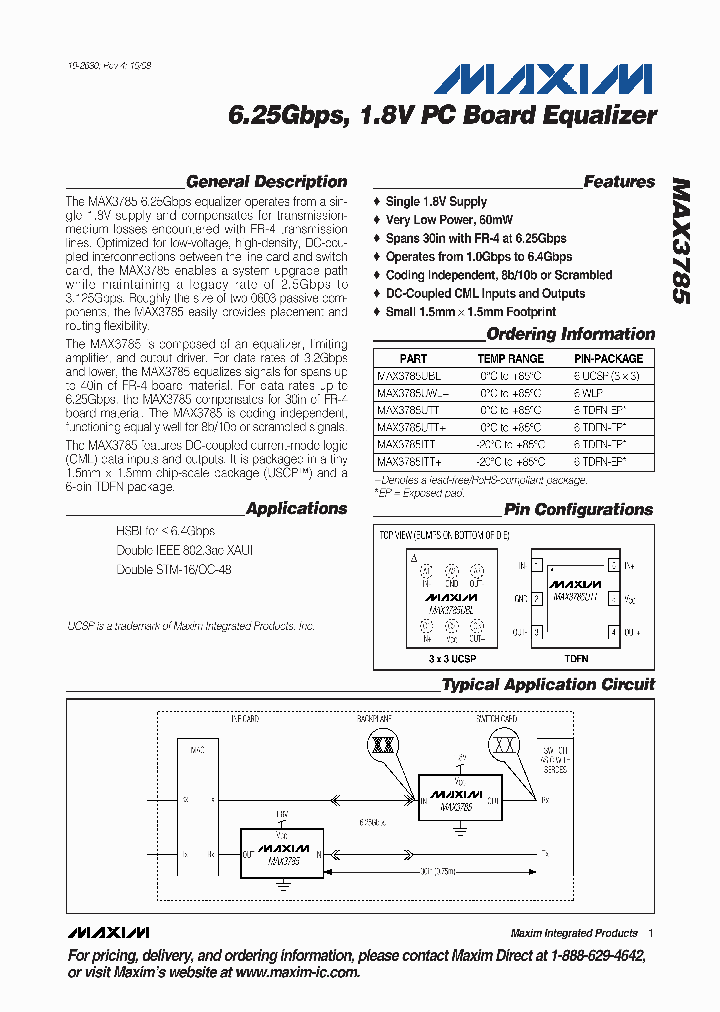 MAX3785ITT_4297982.PDF Datasheet