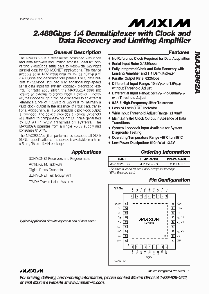 MAX3882AETX_4701404.PDF Datasheet