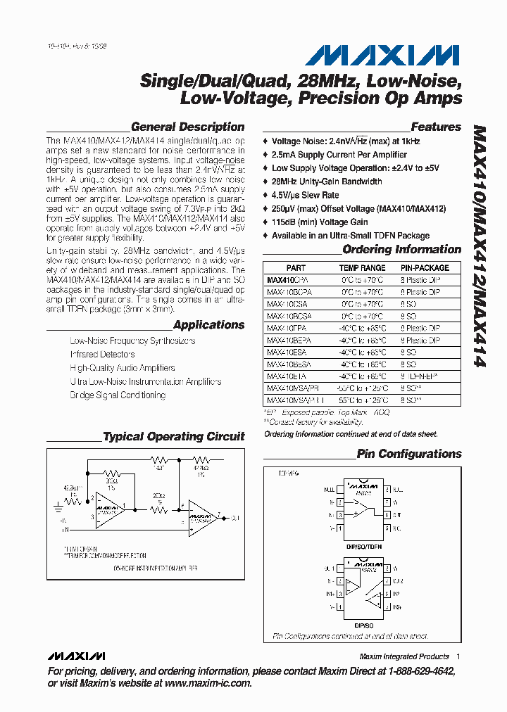 MAX410MSAPR_4263833.PDF Datasheet