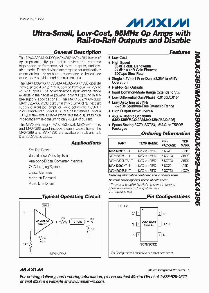 MAX4394ESDT_4522799.PDF Datasheet