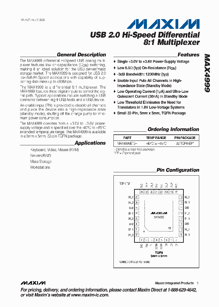 MAX4999ETJ_4179389.PDF Datasheet