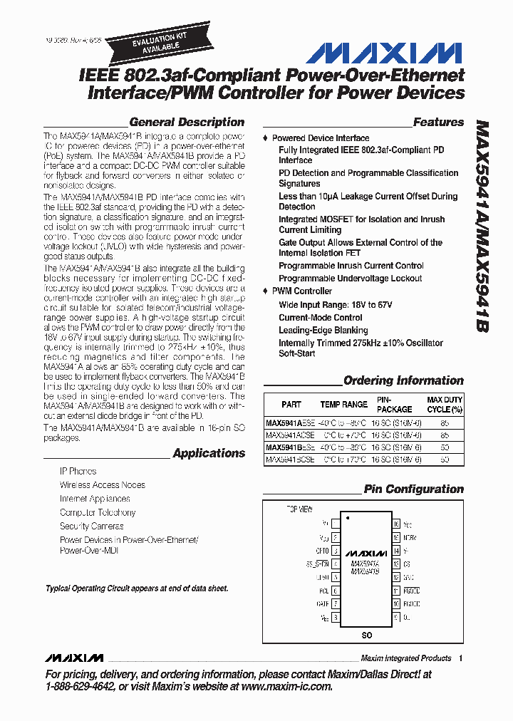 MAX5941AESE_4387279.PDF Datasheet