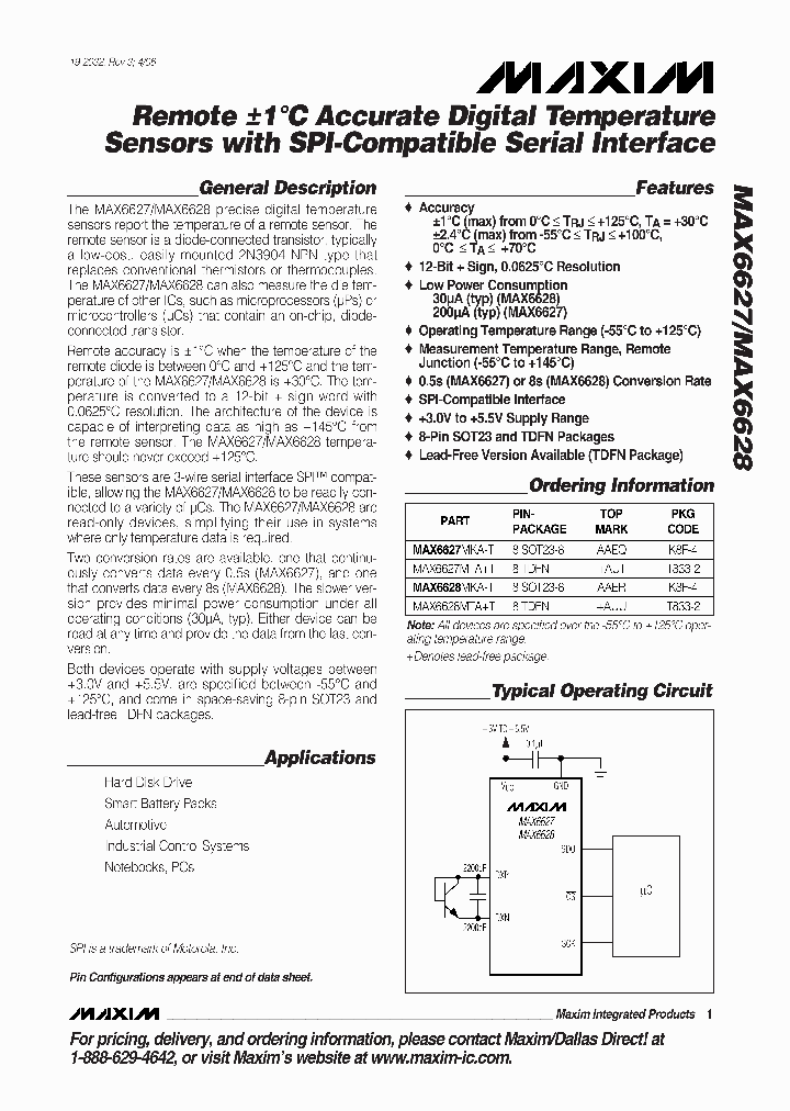 MAX6627MTAT_4173219.PDF Datasheet